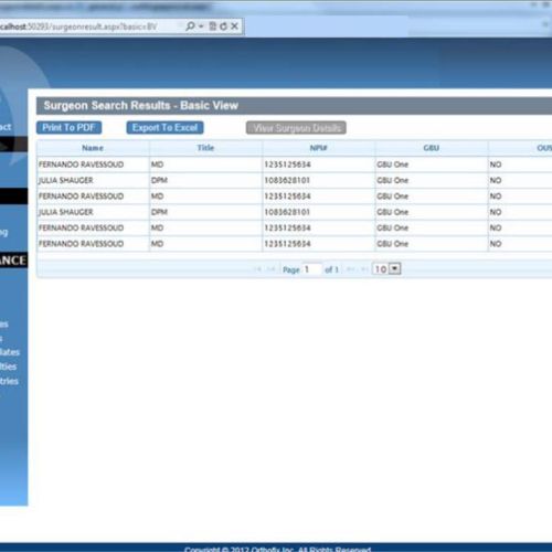 Orthofix contract management system