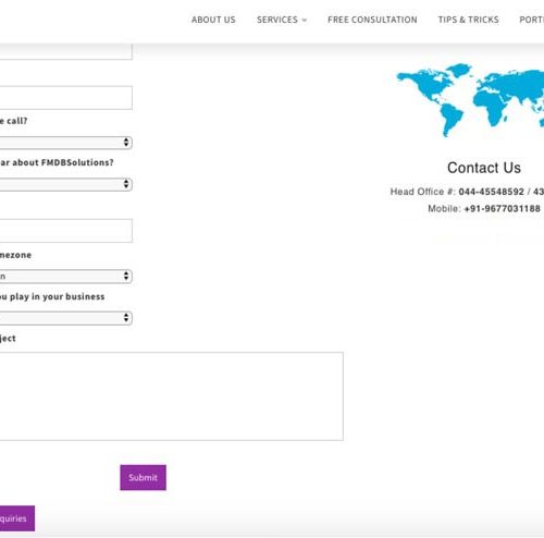 Service inquiries form